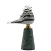 Grey Bird on Marble Base - 14 x 6 x 21.5cm