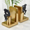 Thinking Gold Metal & Black Resin Bookends