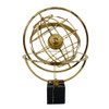 Large Ultimate Gold Globe Sculpture on Black Marble Base