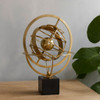 Small Ultimate Gold Globe Sculpture on Black Marble Base