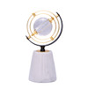 Astro Sculpture with White Marble Base & Glass Orb