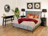 Darwin Queen Size Bed Upholstered in Grey PU