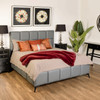 Darwin Queen Size Bed Upholstered in Grey PU