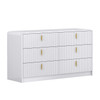 Yvonne 6 Drawer Dressing Table in White & Gold