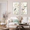 Song Birds II Print on Canvas with Champagne Frame