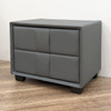 Teddy 2 Drawer Bedside with Grey PU Upholstery