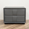 Teddy 2 Drawer Bedside with Grey PU Upholstery