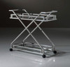 New York Drinks Trolley with Stainless Steel Frame & Clear Tempered Glass