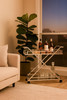 New York Drinks Trolley with Stainless Steel Frame & Clear Tempered Glass
