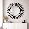 Sunbeam Black & Transparent Glass Mirror - 100 x 100 x 2cm