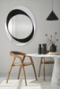 Swirl Black & Plain Glass Mirror - 83 x 110 x 2.5cm