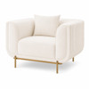 Kate 1 Seater in Creamy White Fabric Upholstery