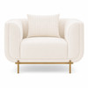 Kate 1 Seater in Creamy White Fabric Upholstery