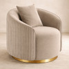 Emily Armchair with Fawn Fabric Upholstery