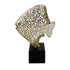 Gold Fish Large Metal & Glass Sculpture