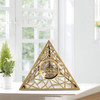 Pyramid Gold Metal Table Clock