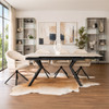 Trivoli Extension Dining Table with Sintered Stone Top with Trivoli Light Grey Chairs