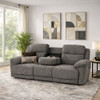 Matthew 3 Seater Electronic Recliner in Dark Grey Fabric