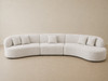 Lisbon 3 Piece Modular Sofa in Oatmeal Fabric Upholstery