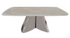San Diego White Dining Table with Polished Silver Base
