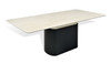 Exception Dining Table with Ivory Top & Black Pedestal Base