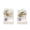 Swallows Bookends with Natural Stone, Copper & Marble