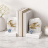 Swallows Bookends with Natural Stone, Copper & Marble