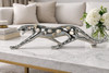 Leopard Running Statue in Silver Finish - 67(W) x 14(D) x 14(H)cm