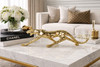 Leopard Running Mini Statue in Gold Finish - 37 x 9.5 x 9cm