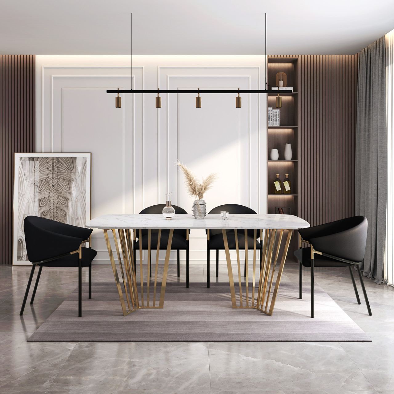 modern dining room chairs black