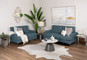 Mini Cloud 3+2 Sofa Upholstered in Blue Fabric