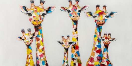 The Herd Print on Canvas with Hand Painted Detail - 120 x 60 x 3.5cm