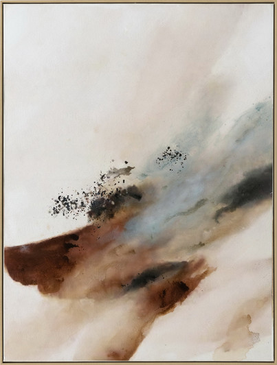 Progressive II Hand Painted Oil on Canvas with Bleached Natural Frame - 92.5 x 122.5 x 4.5cm