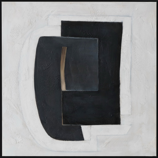 Duality II Hand Painted Oil on Canvas with Black Frame - 102.5 x 102.5 x 4.5cm