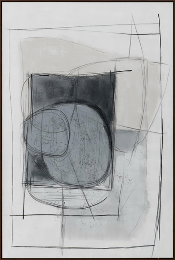 Solved Hand Painted Oil on Canvas with Walnut Frame - 102.5 x 152.5 x 4.5cm