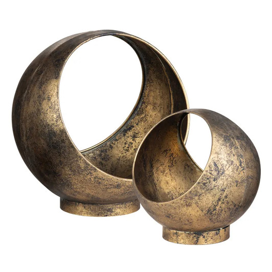 Sansa Decorative Bowls in Antique Gold (Large & Small)