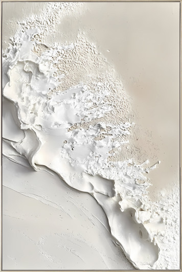 At the Edge I Hand Painted Canvas Artwork with Champagne Frame - 82 x 122 x 4cm