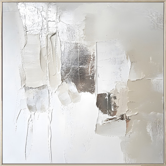 Lamenting Hand Painted Canvas Artwork with Champagne Frame - 102 x 102 x 4cm