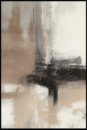 Searching II Hand Painted Canvas Artwork with Black Frame - 82 x 102 x 4cm