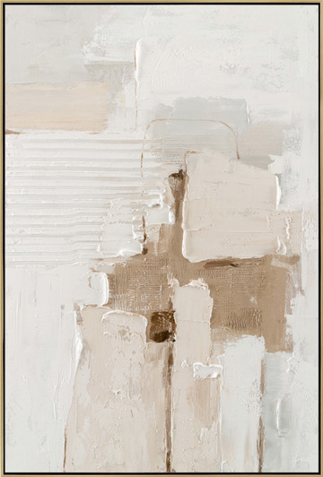 Delicate Wash I Hand Painted Canvas with Bleached Natural Frame - 82.5 x 122.5 x 4.5cm