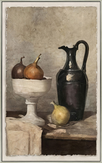 Still Life II Print on Canvas with Champagne Frame - 52.5 x 82.5 x 4.5cm