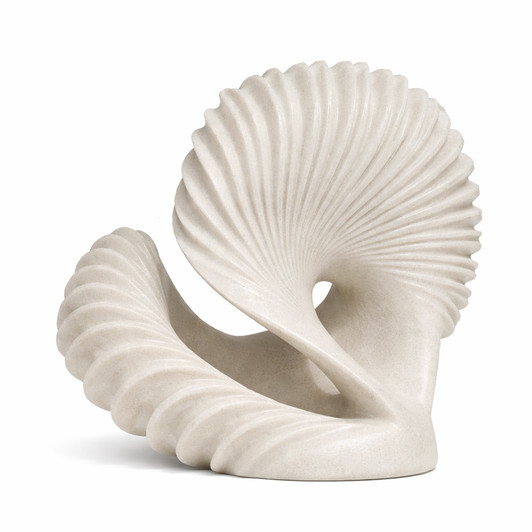 Flourished White Resin Sculpture - 34 x 33cm