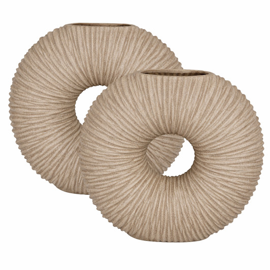 Holly Large & Small Resin Vases in Cappuccino Finish