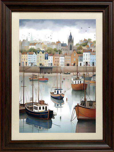 Marina II Print with Dark Walnut Frame - 60 x 80cm