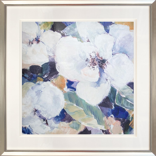 Blooming I Print with Champagne Frame - 80 x 80cm