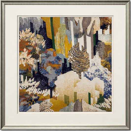 Energy I Multicoloured Print with Champagne Frame - 80 x 80cm