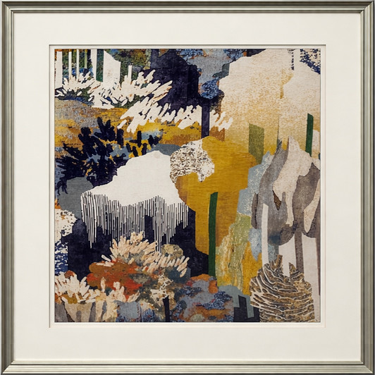 Energy II Multicoloured Print with Champagne Frame - 80 x 80cm
