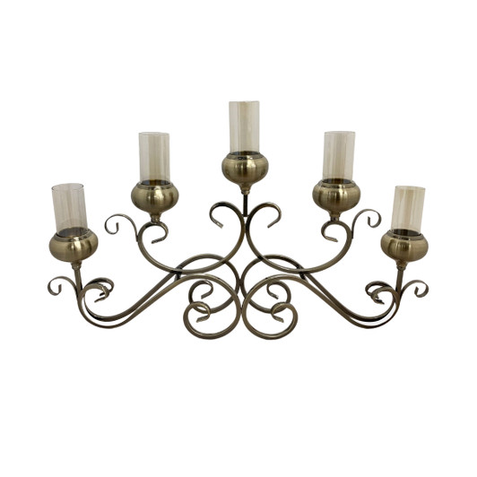 Beatrice Brushed Metal Candleholder - 63 x 9.5 x 40cm