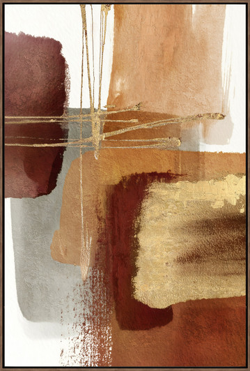 Untangled II Print on Canvas with Walnut Frame - 82.5 x 122.5 x 4.5cm