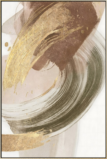 Controlled Chaos II Print on Canvas with Champagne Frame - 82.5 x 122.5 x 4.5cm